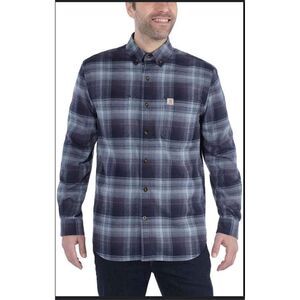 Carhartt men’s relaxed fit Hamilton flannel plaid button down shirt
